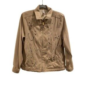 Women's Small Mureli Jacket Brown Light weight w/ cut out design